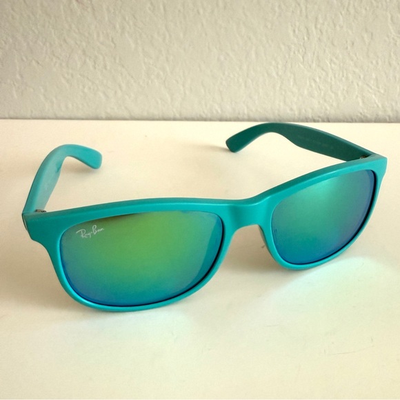 Ray-Ban Teal Blue Andy Sunglasses with Reflective Lenses RB4202